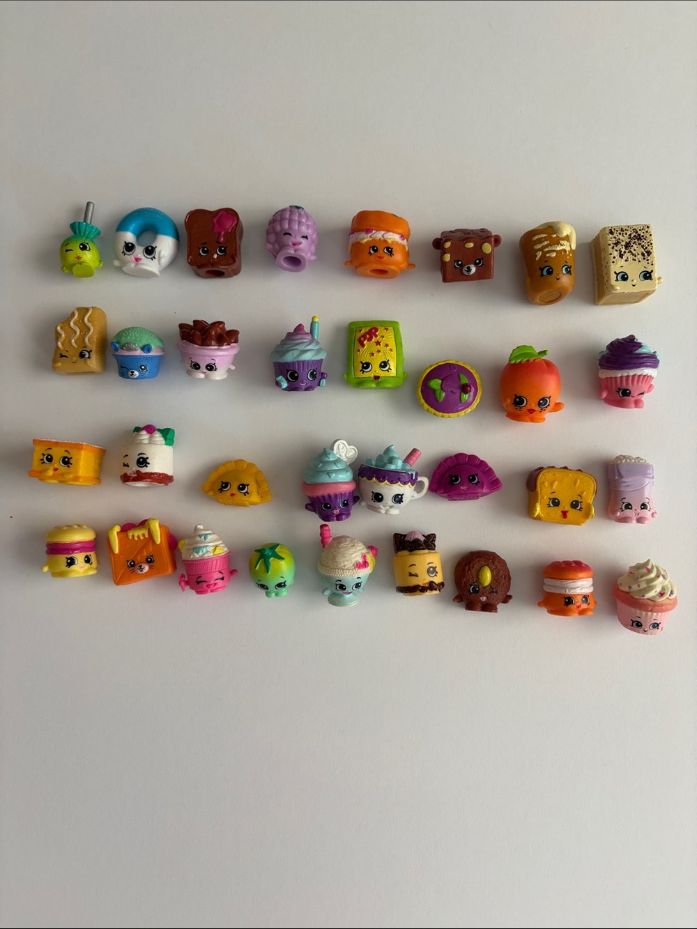 EUC Shopkins Assorted Foods Toy Figures - Multi-Color Collectible Set